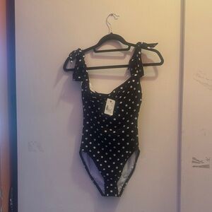 Polka Dot Black and White One Piece Swimsuit